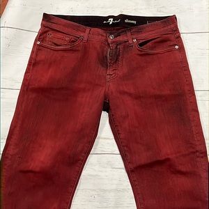 7 for all mankind red slimmy jeans